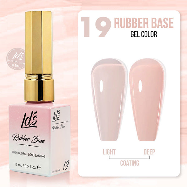 LDS Rubber Base Gel - RB-19 (Ver 2) - GEL POLISH 0.5 OZ - Bouncy Blush Collection