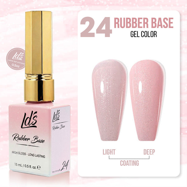 LDS Rubber Base Gel - RB-24 (Ver 2) - GEL POLISH 0.5 OZ - Bouncy Blush Collection