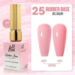LDS Rubber Base Gel - RB-25 (Ver 2) - GEL POLISH 0.5 OZ - Bouncy Blush Collection