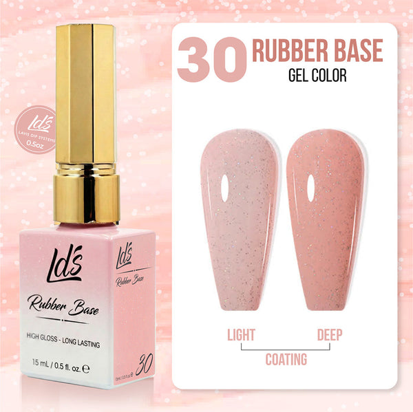 LDS Rubber Base Gel - RB-30 (Ver 2) - GEL POLISH 0.5 OZ - Bouncy Blush Collection