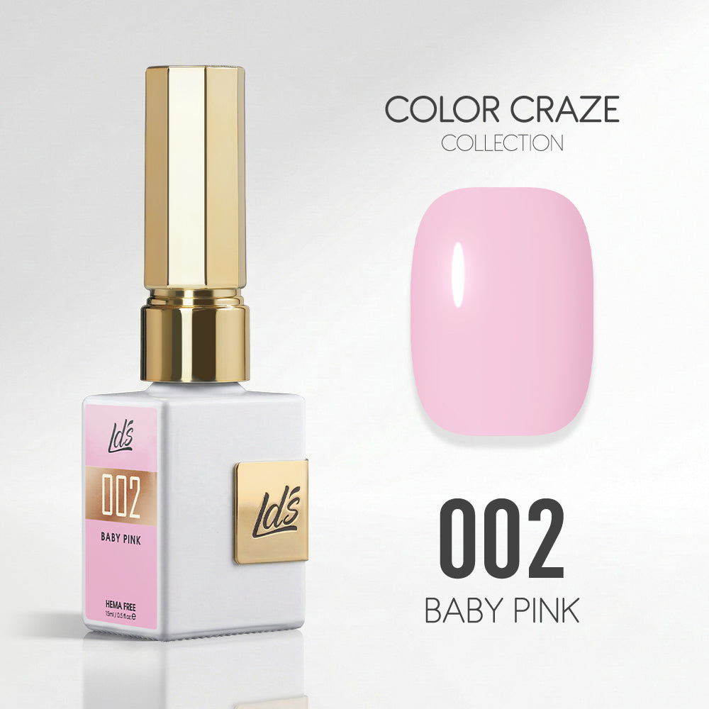 LDS Color Craze Gel Nail Polish - 002 Baby Pink - 0.5oz