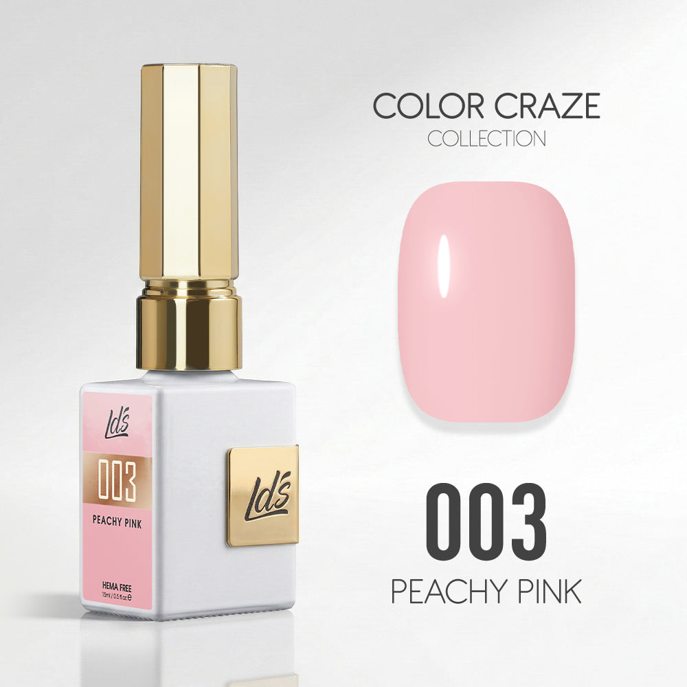 LDS Color Craze Gel Nail Polish - 003 Peachy Pink - 0.5oz