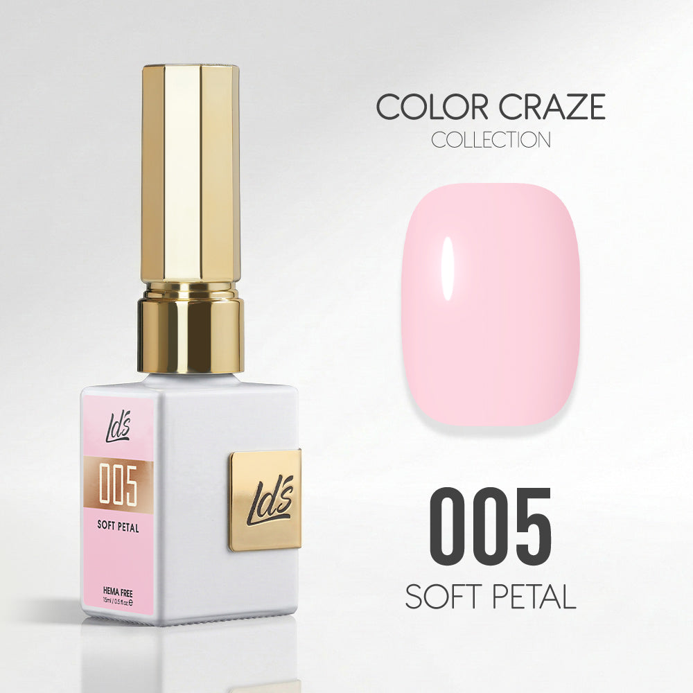 LDS Color Craze Gel Nail Polish - 005 Soft Petal - 0.5oz