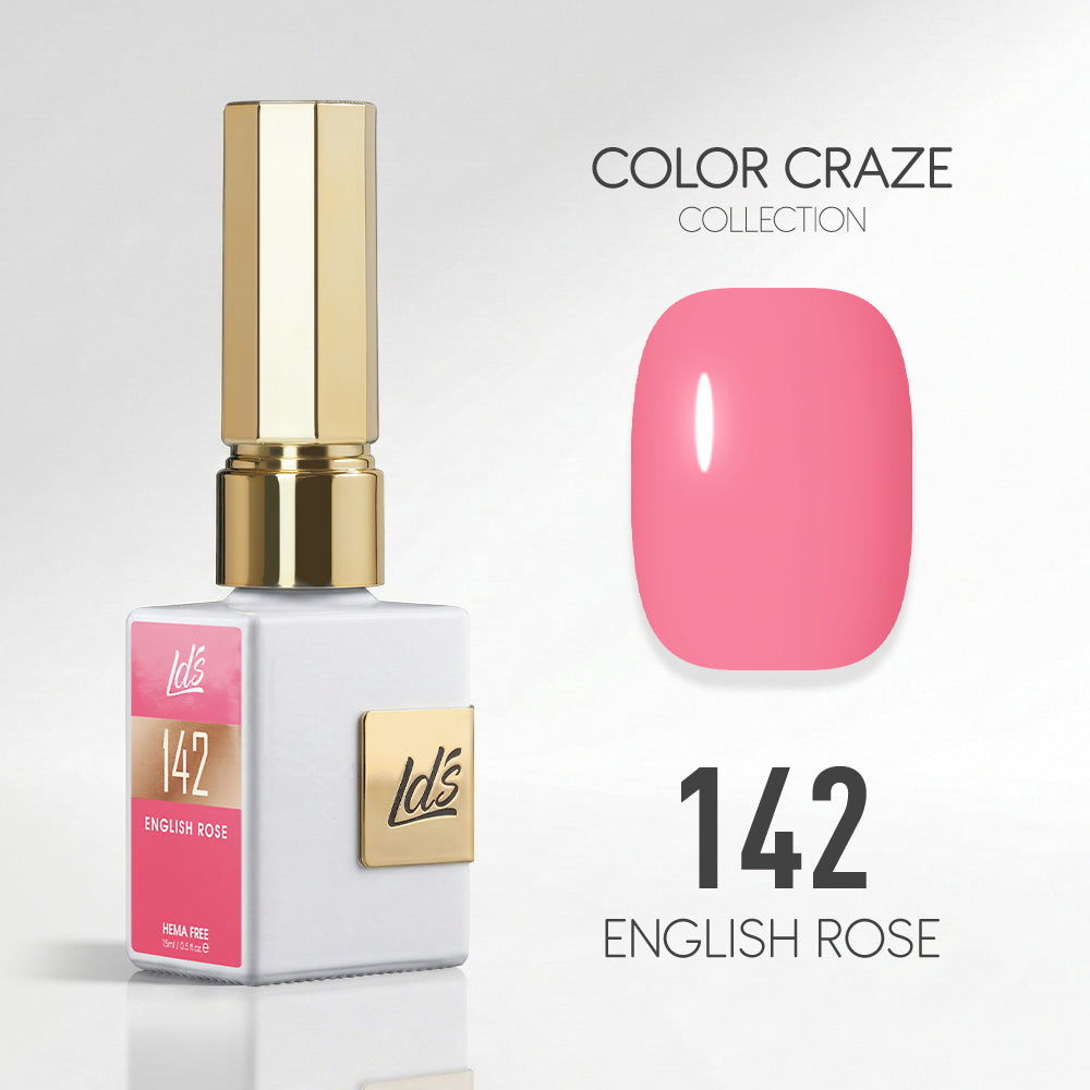 LDS Color Craze Gel Nail Polish - 142 English Rose - 0.5oz