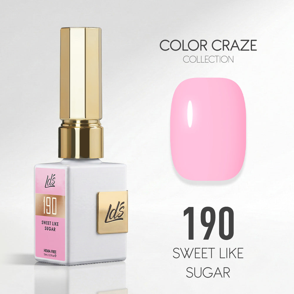 LDS Color Craze Gel Nail Polish - 190 Sweet like Sugar - 0.5oz