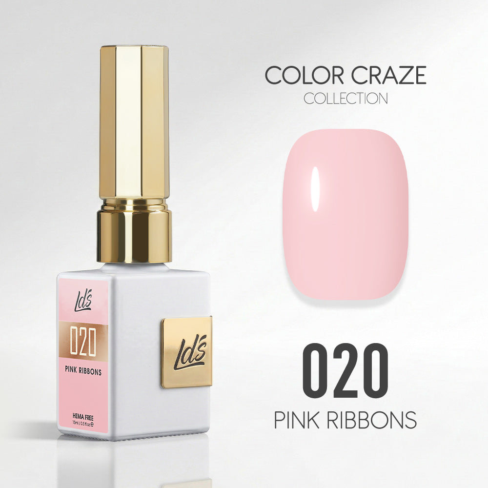 LDS Color Craze Gel Nail Polish - 020 Pink Ribbons - 0.5oz