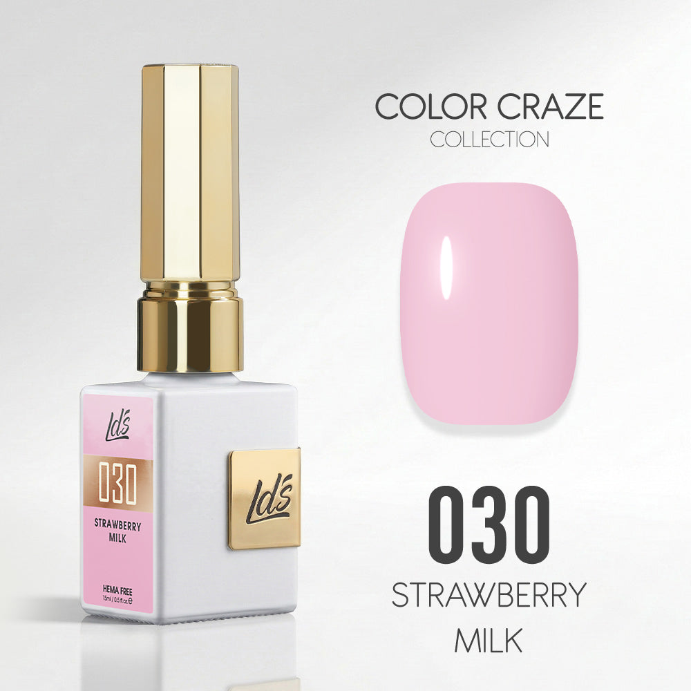 LDS Color Craze Gel Nail Polish - 030 Strawberry Milk - 0.5oz