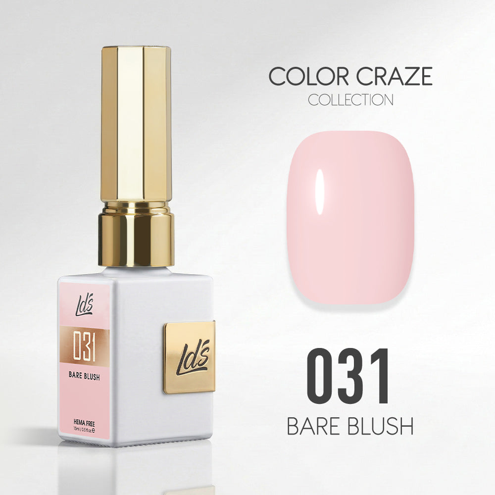 LDS Color Craze Gel Nail Polish - 031 Bare Blush - 0.5oz
