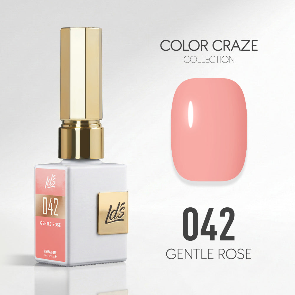 LDS Color Craze Gel Nail Polish - 042 Gentle Rose - 0.5oz