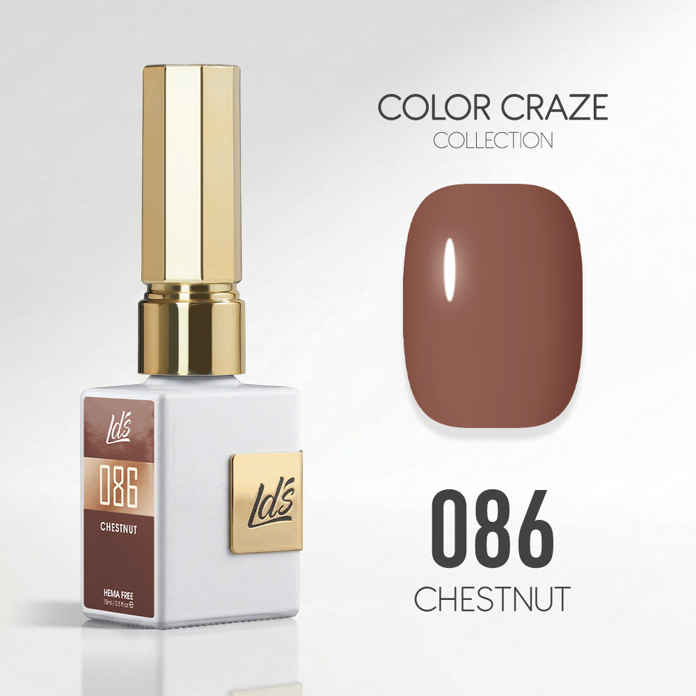 LDS Color Craze Gel Nail Polish - 086 Chestnut - 0.5oz