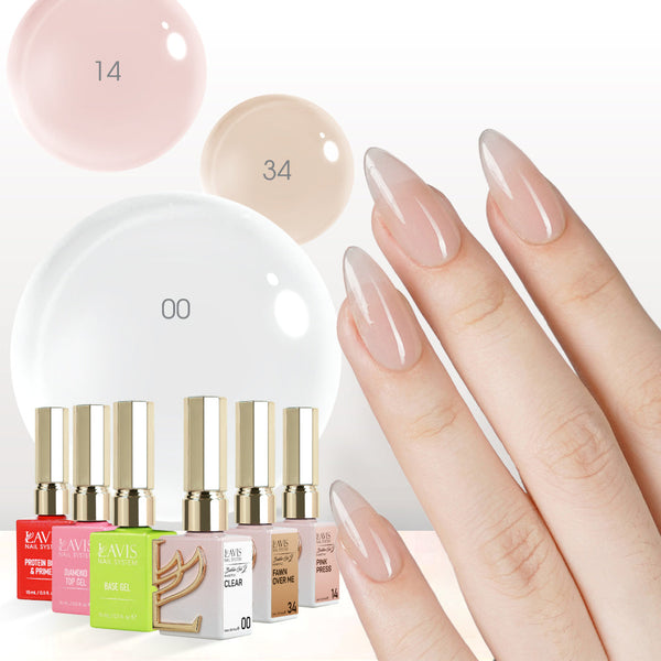 LAVIS Builder Gel in the Bottle Kit 6: 00, 14, 34, Base, Top, Protein Bond & Primer - 15ml