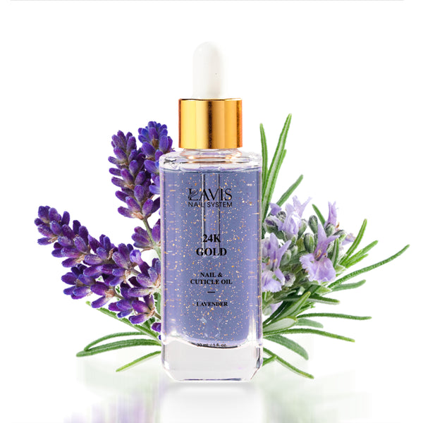 Lavis 24K Gold Nail & Cuticle Oil - Lavender - 30mL