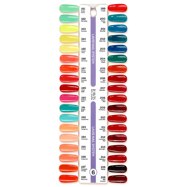 Lavis Gel Polish & Matching Nail Lacquer Duo Part 6: 181-216 (36 Colors)