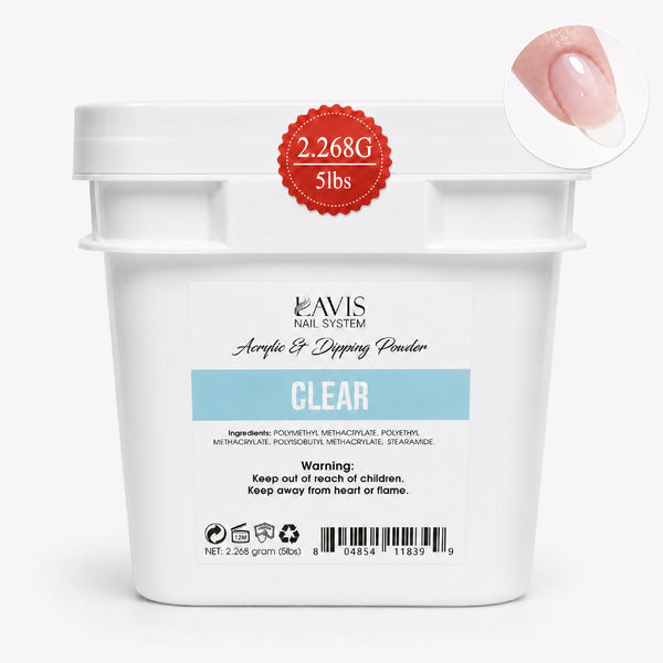 Lavis Acrylic & Dipping Powder - Clear - 80oz (5lbs)