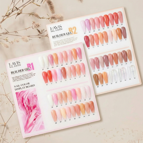 LAVIS Builder Gel In The Bottle B1 & B2 Set 72 Colors + FREE LDS UV/LED Nail Lamp (Random Color)