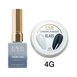 Lavis Chrome Powder - Glass - 4g + LAVIS Chrome Base - 0.5 oz