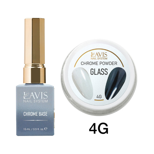 Lavis Chrome Powder - Glass - 4g + LAVIS Chrome Base - 0.5 oz