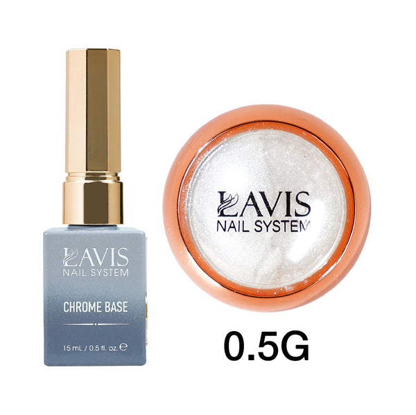 Lavis Chrome Powder - Pearl - 0.5g + LAVIS Chrome Base - 0.5 oz