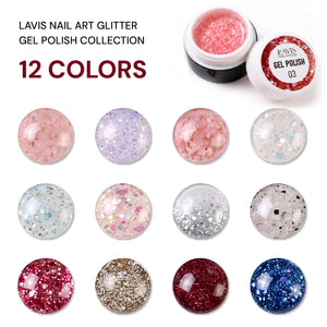 LAVIS Nail Art Glitter Gel Polish