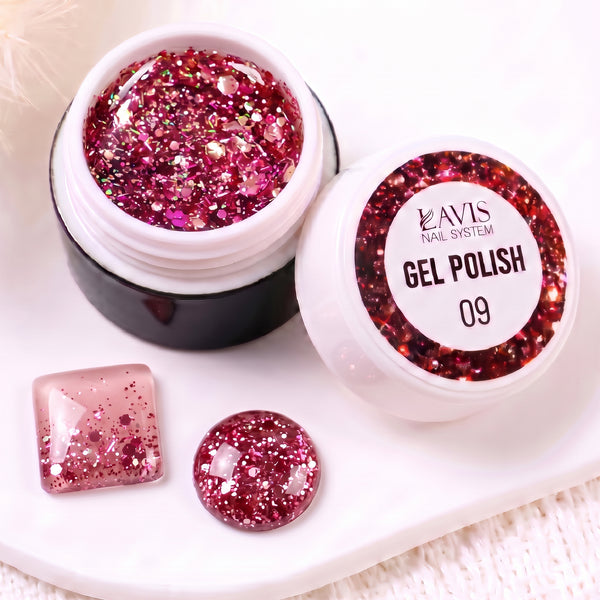 LAVIS Nail Art Glitter - Gel Polish 09