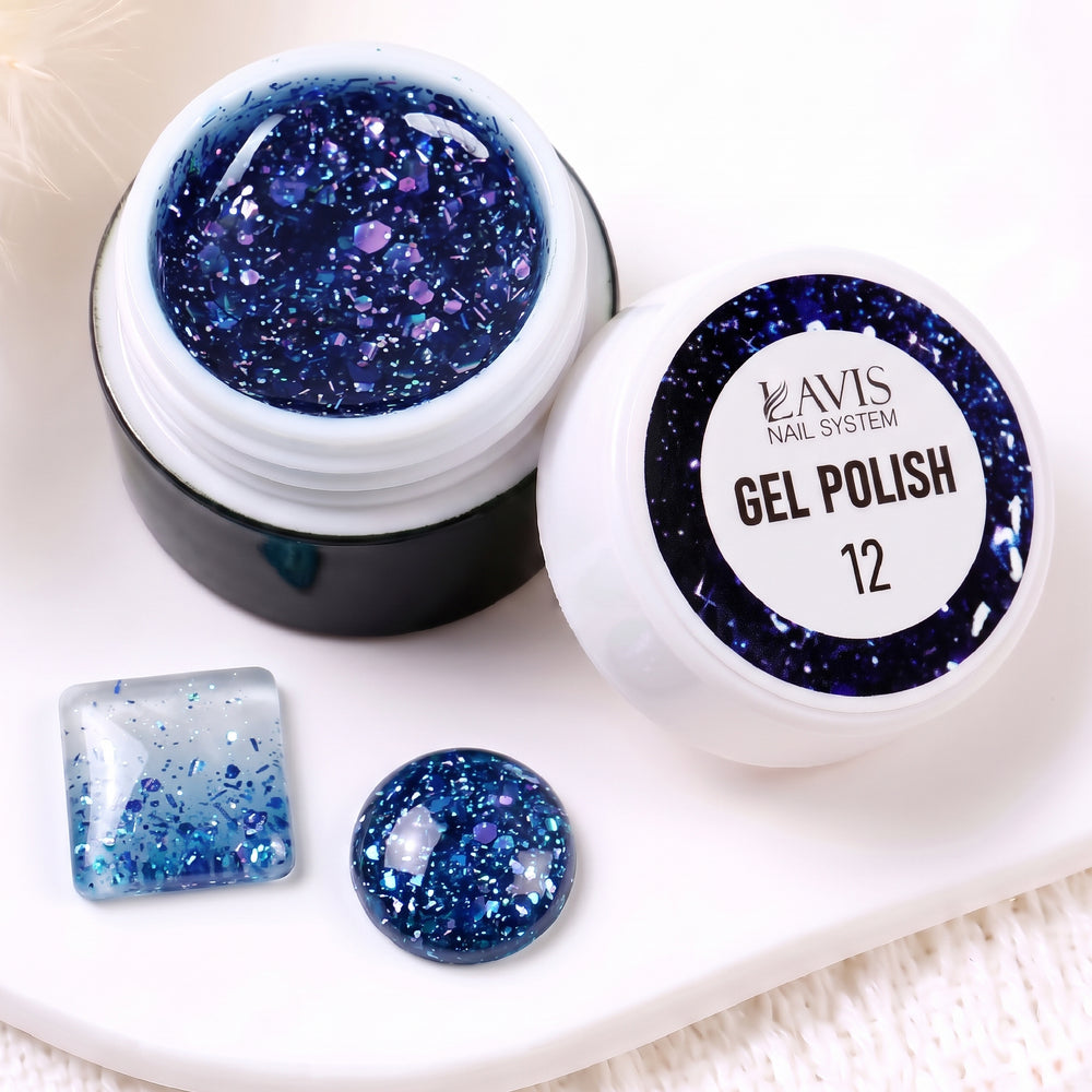 LAVIS Nail Art Glitter - Gel Polish 12