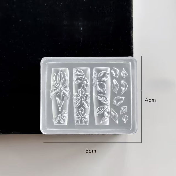 3D Nail Charm Mold 16 - Leaves & Flowers