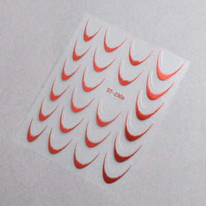 5D Nail Stickers ST-2306-9 - Laser Red