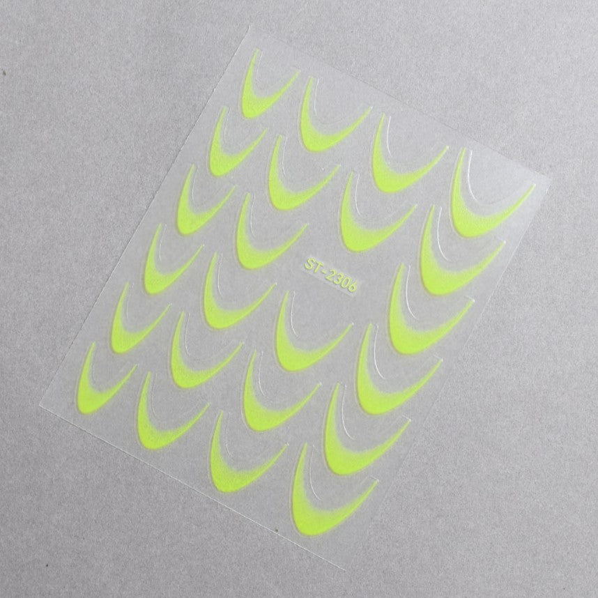 5D Nail Stickers ST-2306-12 - Neon Yellow