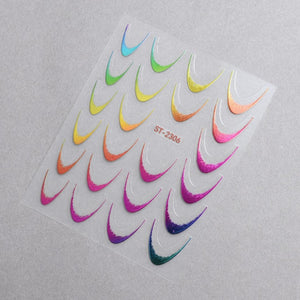 5D Nail Stickers ST-2306-8 - Laser Rainbow