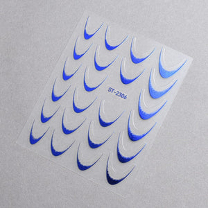 5D Nail Stickers ST-2306-7 - Laser Navy