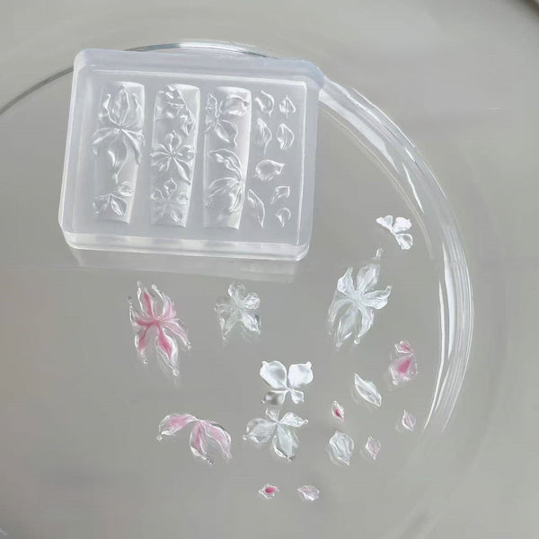 3D Nail Charm Mold 16 - Leaves & Flowers