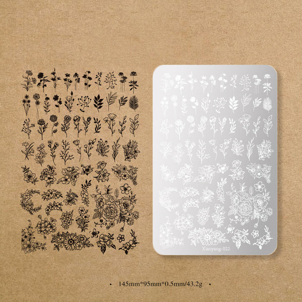 Nail Stamping Plates - Flower - Butterfly - Animal - Heart - Plaid