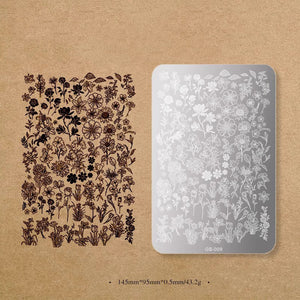Nail Stamping Plates - Flower - Butterfly - Animal - Heart - Plaid