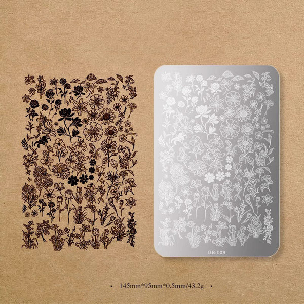 Nail Stamping Plates - Flower - Butterfly - Animal - Heart - Plaid