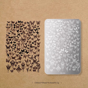 Nail Stamping Plates - Flower - Butterfly - Animal - Heart - Plaid