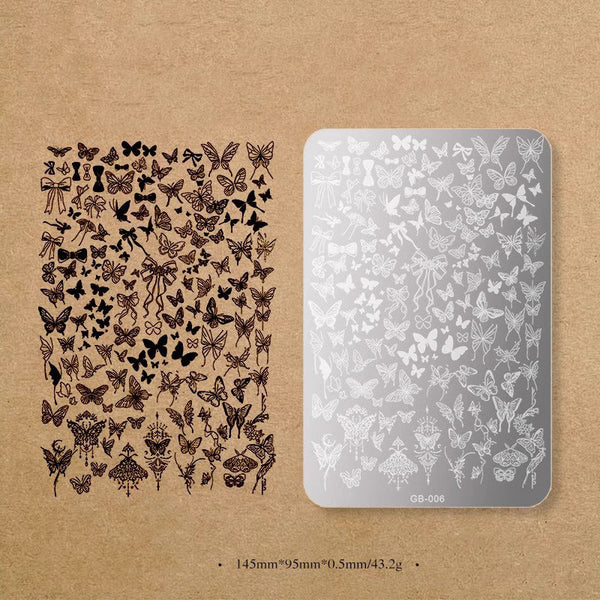 Nail Stamping Plates - Flower - Butterfly - Animal - Heart - Plaid