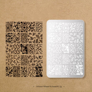 Nail Stamping Plates - Flower - Butterfly - Animal - Heart - Plaid