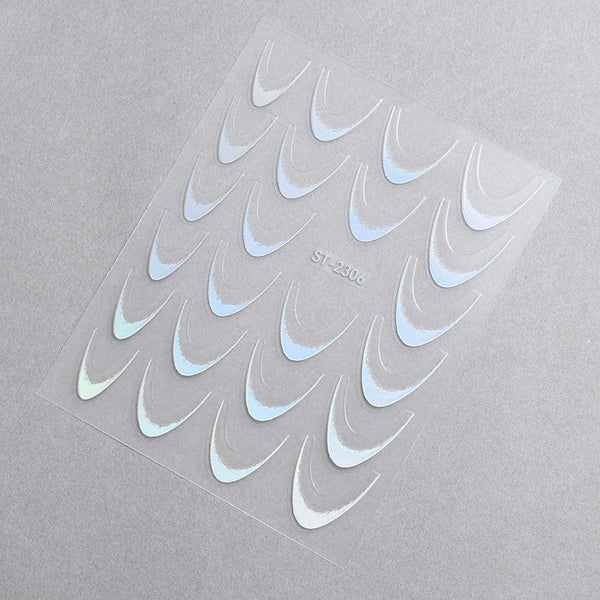 5D Nail Stickers ST-2306-2 - Holographic Silver