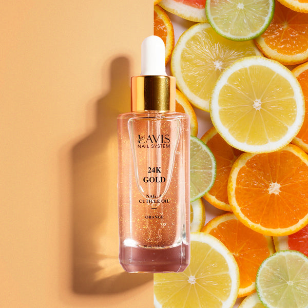 Lavis 24K Gold Nail & Cuticle Oil - Orange - 30mL