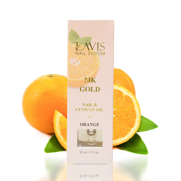 Lavis 24K Gold Nail & Cuticle Oil - Orange - 30mL