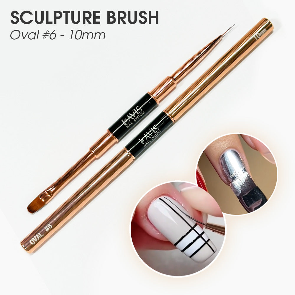 LAVIS Double Ended Oval #6 & 10mm Liner Brush