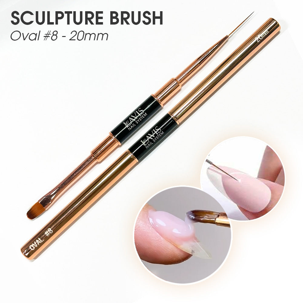 LAVIS Double Ended Oval #8 & 20mm Liner Brush