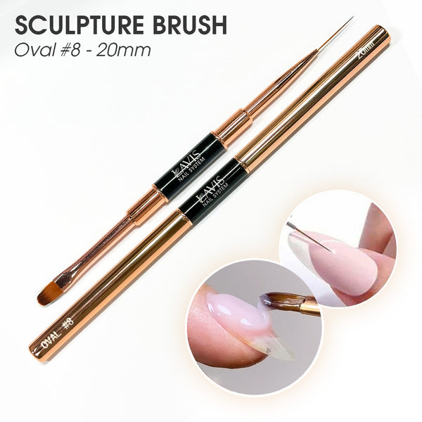 LAVIS Double Ended Oval #8 & 20mm Liner Brush