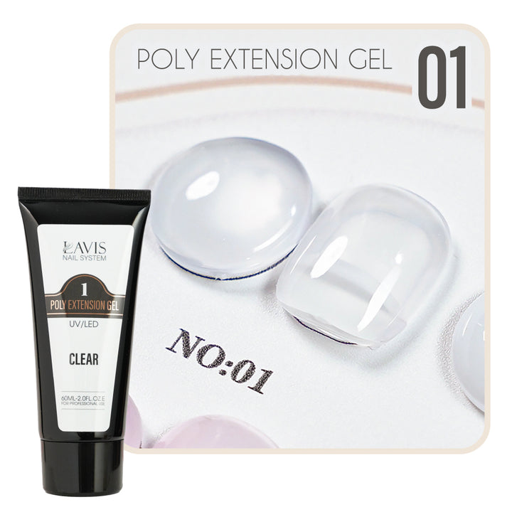 LAVIS Poly Extension Gel 1 UV/LED - Clear 60ml