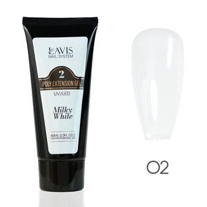 LAVIS Poly Extension Gel (ver 2) - 02 Milky White - UV/LED 60ml