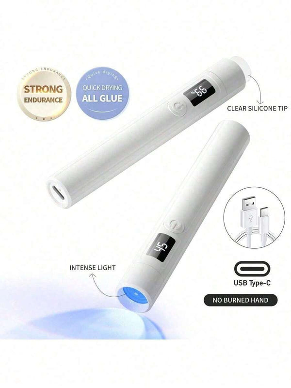 Portable Handheld UV Lamp with replaceable Silicone Tip - White