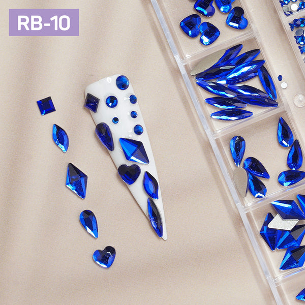 12 Grids Flatback Rhinestones RB-10 Sapphire