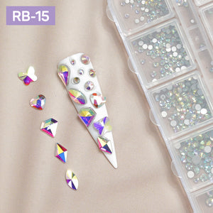 12 Grids Flatback Rhinestones RB-15 AB