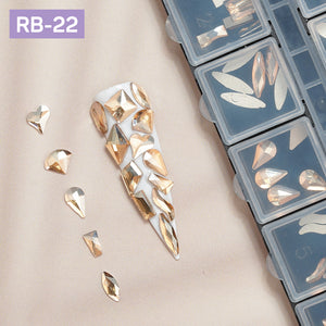 12 Grids Flatback Rhinestones RB-22 Champagne