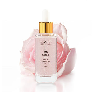 Lavis 24K Gold Nail & Cuticle Oil - Rose - 30mL